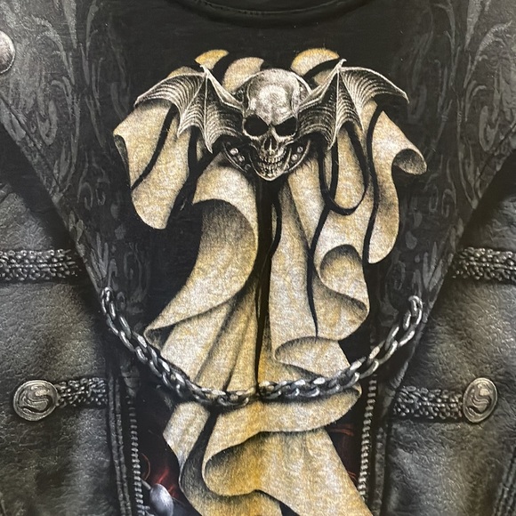 GOTH WRAP ALLOVER SLEEVELESS T-SHIRT BLACK L - Picture 2 of 9